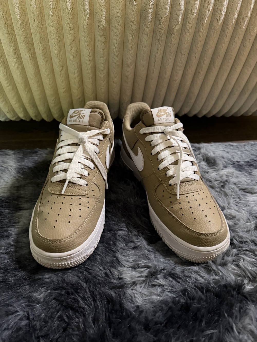 Nike Air Force 1 Mens - Khaki/White